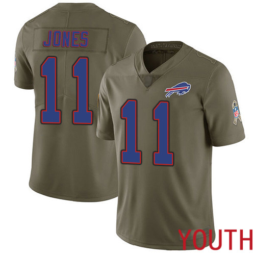 Youth Buffalo Bills #11 Zay Jones Limited Olive 2017 Salute to Service NFL Jersey->youth nfl jersey->Youth Jersey